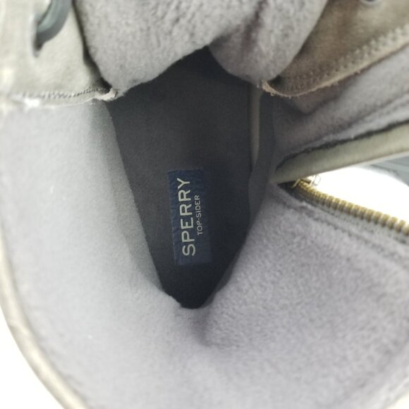 ✅Sperry Saltwater Black Grey Duck Leather Boots Women's 9.5 Winter Work Wear - Picture 11 of 12